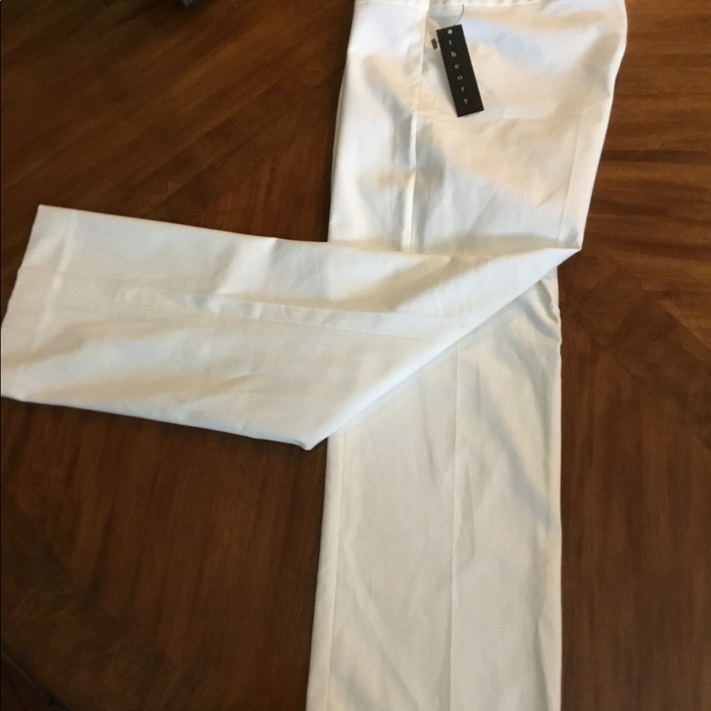 Theory white ankle pants